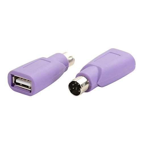 1000pcs/lot Purple USB to PS2 PS/2 Keyboard Mouse Mice Adapter Converter