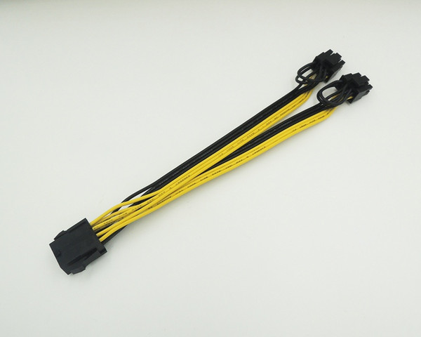 10pcs/lot High quality 8 Pin CPU to PCI-E 8(6+2)pin splitter 18AWG extention power cable 20cm