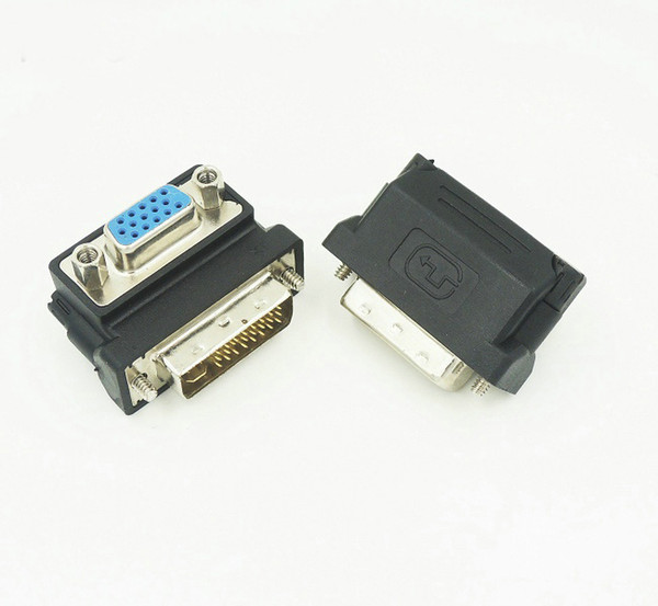 VGA Female To DVI 24+5 Male 90 degree right angled VIDEO Converter Adapter 50pcs/lot