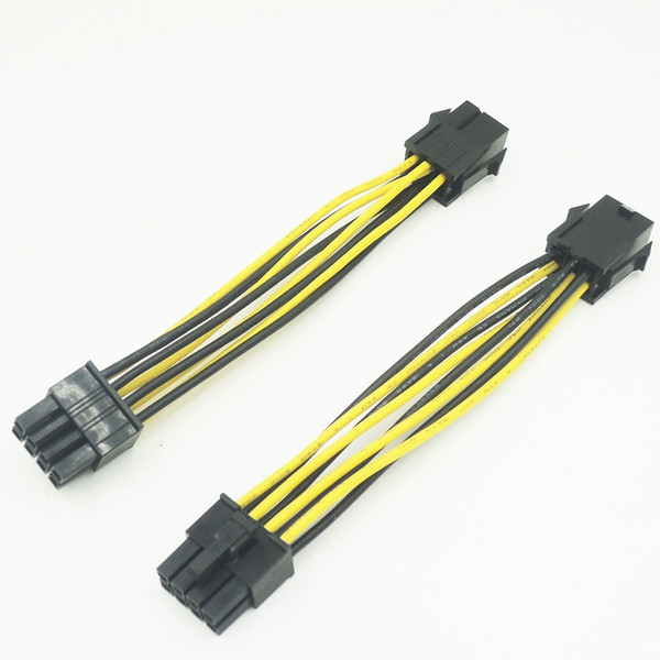 High quality PC ATX PCI-E 6PIN to CPU 8PIN 18AWG Power Cable 100pcs/lot