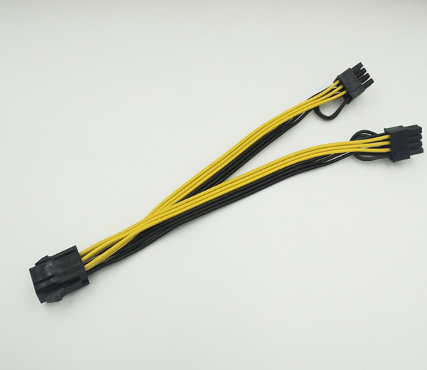 50pcs/lot 6 pin PCI Express to 2 x PCI-E 8 (6+2) pin Motherboard Graphics Video Card PCI-e GPU VGA Splitter Hub Power Cable