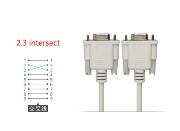 100pcs/lot 1.5m DB9 male to male M/M Cable Serial RS232 to RS-232 cable