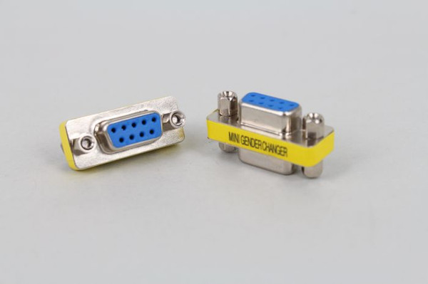 DB9 9Pin Female To Female Mini Gender Changer Adapter RS232 Serial Connector 600pcs/lot