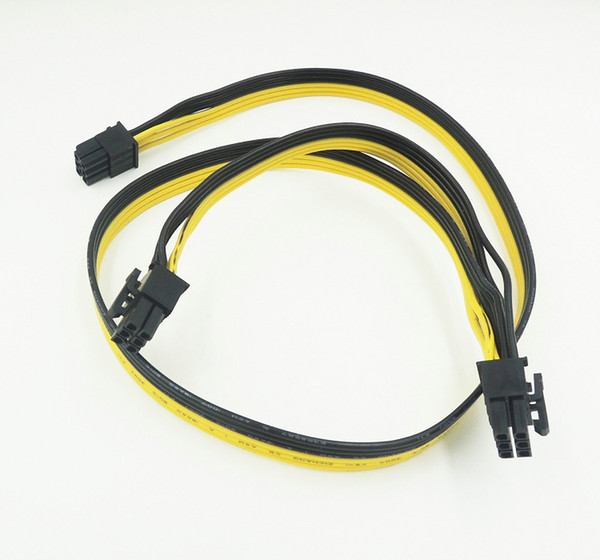 100pcs DHL free shipping PCI-E 6pin to 2*PCI-E 6pin splitter 18AWG extention power cable