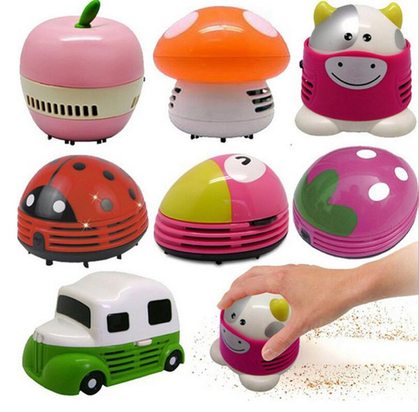 Functional Mini Cartoon Desktop Vacuum cleaner Dust Collector Laptop Notebook Computer keyboard Clean Brushes Mini Dust Collector Household