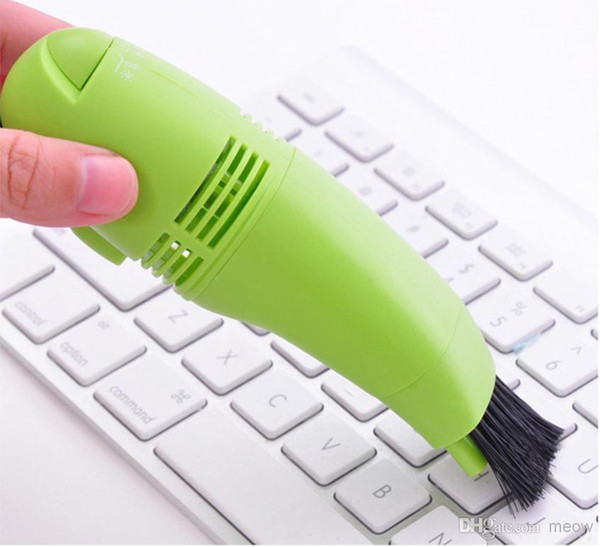 Mini Dust Cleaner Vacuum for Computer Notebook Camera Surface Small USB Brush Flexible With Led Light 200pcs/Lot