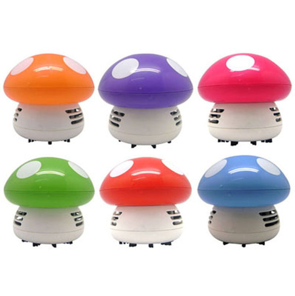 New Functional Desktop Vacuum Cleaner Cartoon Mushroom Mini Dust Collector Household Computer Keyboard Clean Brushes