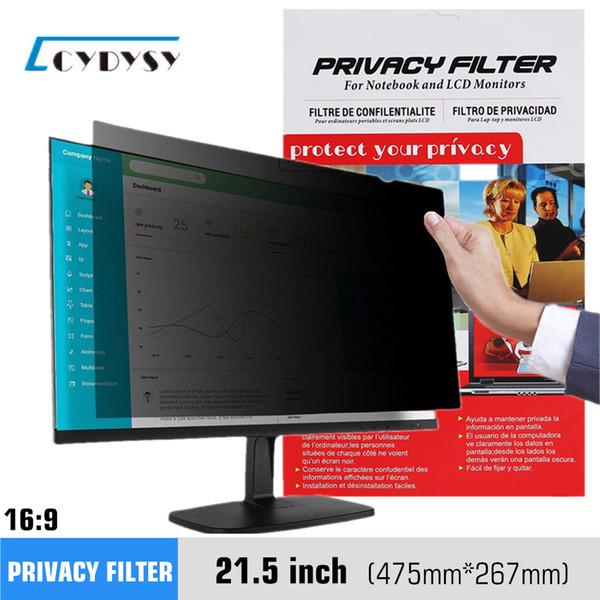 CYDYSY 21.5 inch Privacy Screen Filter Anti-Glare Anti-Spy Protective film for 16:9 Widescreen Computer Monitor 475mm*267mm