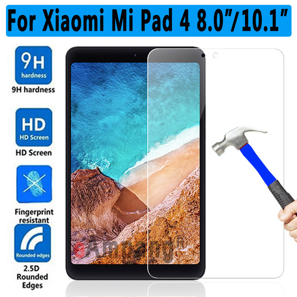 High Quality 9H HD Tempered Glass for Xiaomi Mi Pad4 8.0 / 4 Plus 10.1 inch Screen Protector for Xiaomi Mi Pad 4 Plus Glass Film