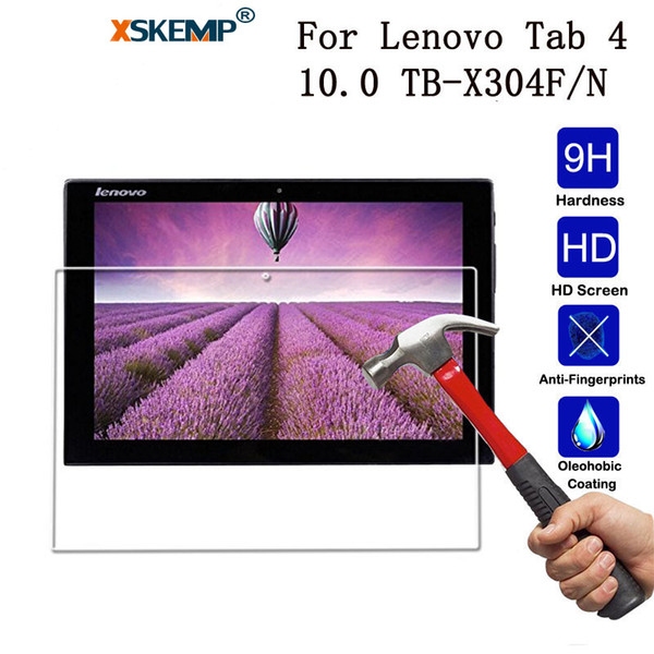 XSKEMP 9H Real Tempered Glass Screen Protector For Lenovo Tab 4 10.0 TB-X304F/N Explosion proof LCD Clear Tablet Protective Film