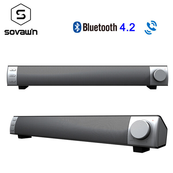 10W Wireless Sound Bar With Subwoofer Bluetooth 4.2 Speakers Portable TV PC 3D Stereo Music Surround Speaker Support TF Card AUX