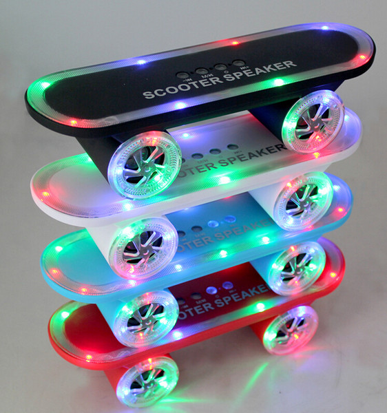 wholesale Bluetooth Speaker LED LIGHTS Limited Edition Skateboard Scooter Portable Bluetooth Speaker Wireless Handsfree TF Card U Disk Supp