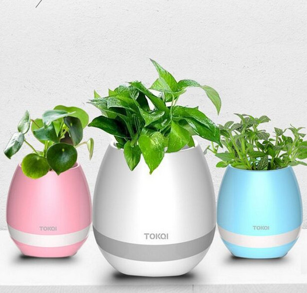 New Music Flower Pot with LED Light Bluetooth Speaker Trending Product Green Plant Smart Touch Sensitive Flowerpot