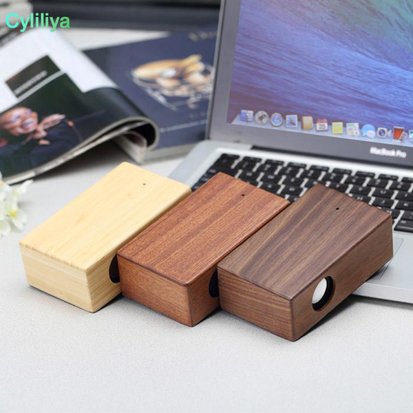 Creative Wood Induction Speaker Free Sound Amplifier Wooden Wireless Speaker Portable Stereo Speaker Wooden Magic Induction DHL