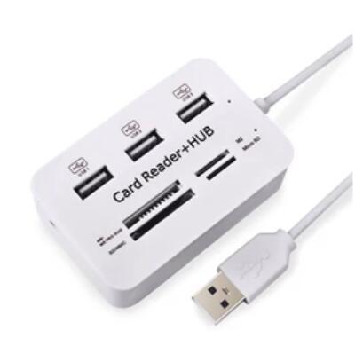 High Quality New Micro USB Hub Combo 2.0 3 Ports Card Reader High Speed Multi USB Splitter Hub USB Combo All In One for PC Computer DHL