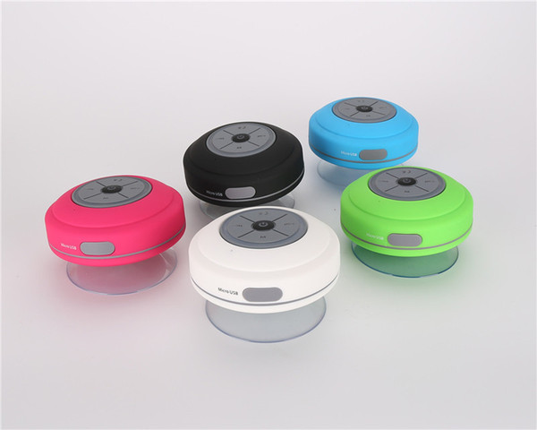 Portable Waterproof Wireless Bluetooth Speaker Shower Car Handsfree Receive Call Mini Subwoofer Suction Phone IPX4 Speakers 6 Color BTS-06