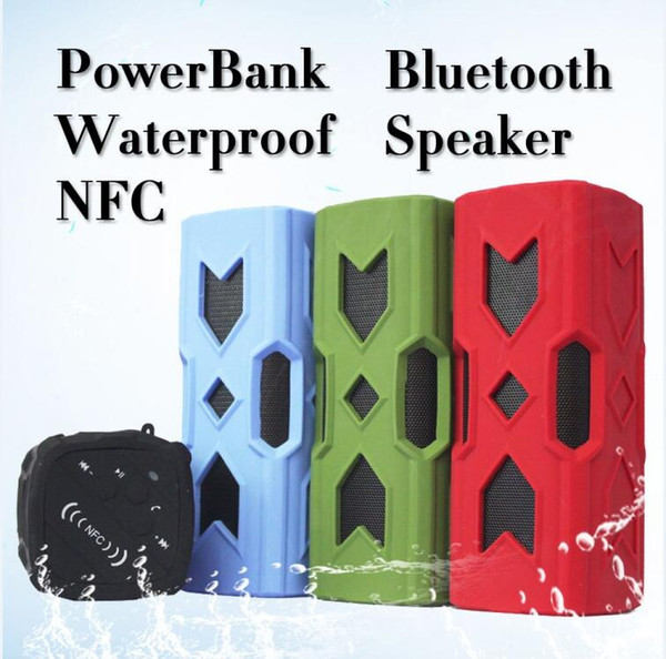 2016 New Portable Bluetooth Speakers With Charger Function 3600MA Powerbank Speaker Bluetooth V4.0 Waterproof NFC Speaker Power bank