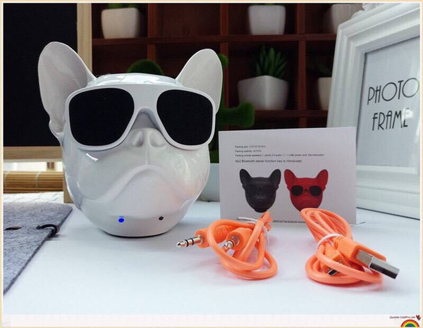 Fashion Aerobull Dog Head Bluetooth 4.1 Lanyard Bulldog Bluetooth wireless speaker HIFI subwoofer support U disk TF card