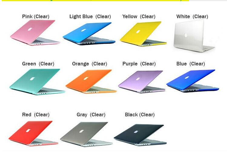 Macbook Laptop Netbook Frosted Matt Rubberized Front + Back Hard PC Case Cover for 11.6 Air 13 13.3 15.4 Pro Retina