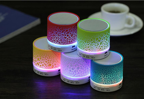 Portable Bluetooth Stereo Speakers Smart LED Light Crack Mini Wireless Bluetooth Speaker Support TF card/USB flash drive