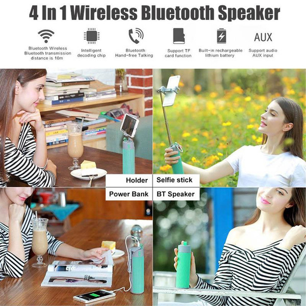 Selfie Stick Wireless Bluetooth Speaker power bank phone stand speaker mobile phone holder bluetooth speaker .