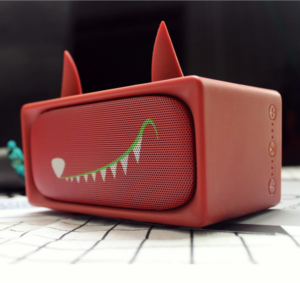 Cute Fashion Cartoon Pink Rabbit And Red Wolf Detachable Cute Wireless Portable Bluetooth Speaker For computer Phone