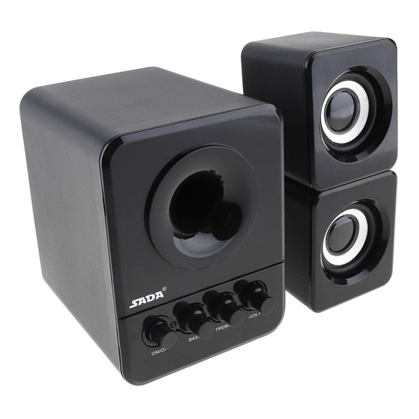 SADA D-203 Wired Mini Portable Bass Cannon 3W PC Combination Speaker with 3.5mm Audio Plug and USB 2.1 Wired PMP_70Q