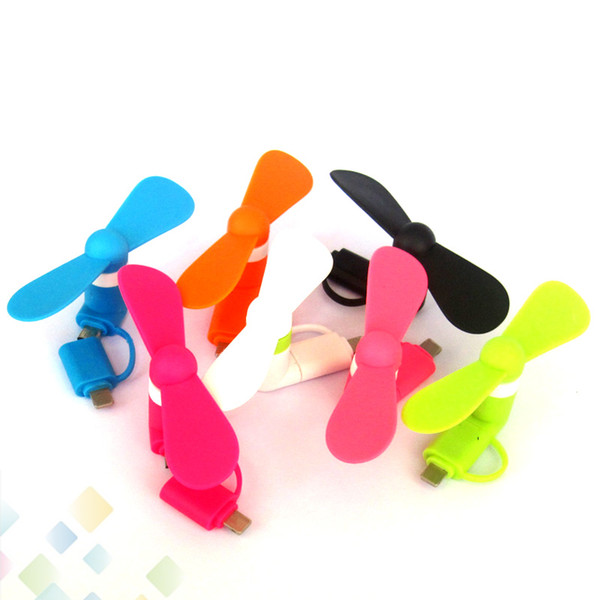 2 in 1 Mini USB Fan for OTG Android and I phone Best Portable USB Gadget Cellphone Mini Electric Fan Colorful DHL Free