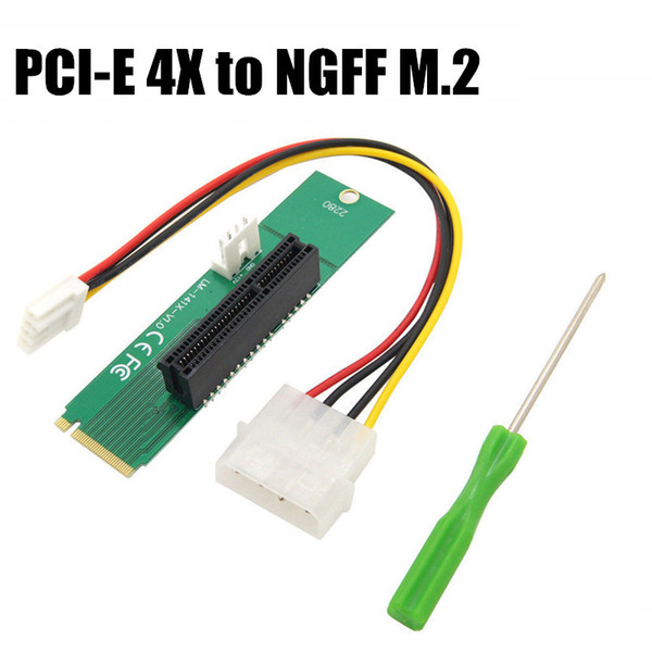 PCIE pci-express PCI Express PCI-E 4X Female x4 to NGFF M.2 M Key Male Adapter Converter Card With Power Cable