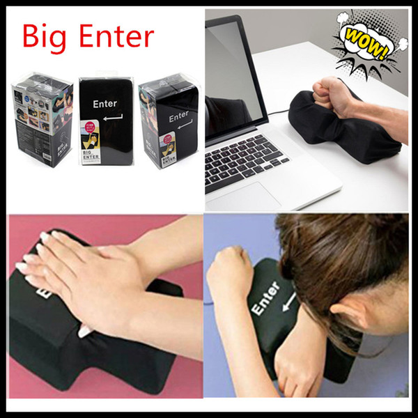 Super USB Big Enter Button Comfortable & Economic Desktop Nap Pillow Stress Punch Bag Novelty Decompression Toy DHL free