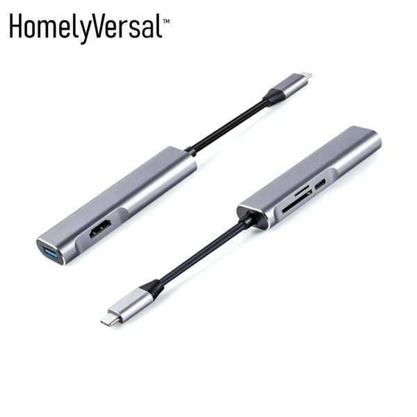 Homelyversal USB 3.0 Universal Dual Display Docking Station Support HDMI+SD/TF USB Ports connect to tv with phone