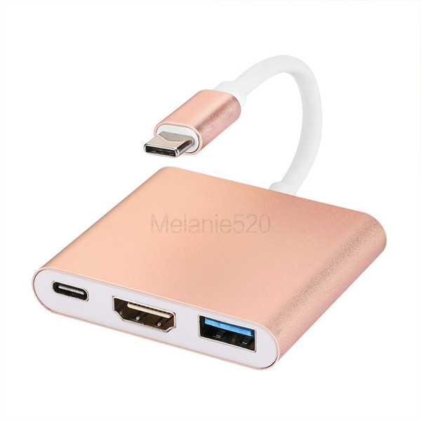 USB 3.1 Type C To HDMI Adapter 1080P 4K HDMI Converter Cable Charging Port For MacBook Table To TV Project Display