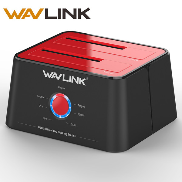 Wavlink Dual HDD Docking Station USB3.0 External Hard Drive Station for 2.5/3.5inch HDD/SSD Enclosure Offline clone fuction UASP