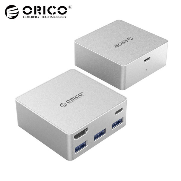 ORICO Aluminum Laptop Docking Stations TYPE-C to TYPE-C HDMI Converter for New Macbook Laptop Desktop PC with 3 USB3.0 HUB