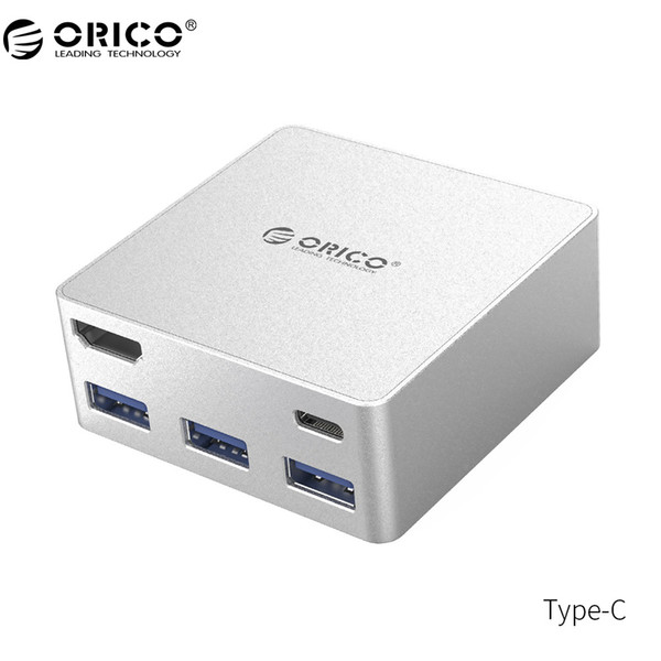 ORICO CDHU3 Type-C HUB USB3.0 HDMI Aluminum Mini Docking Station PD Function for MacBook Pro-Silver