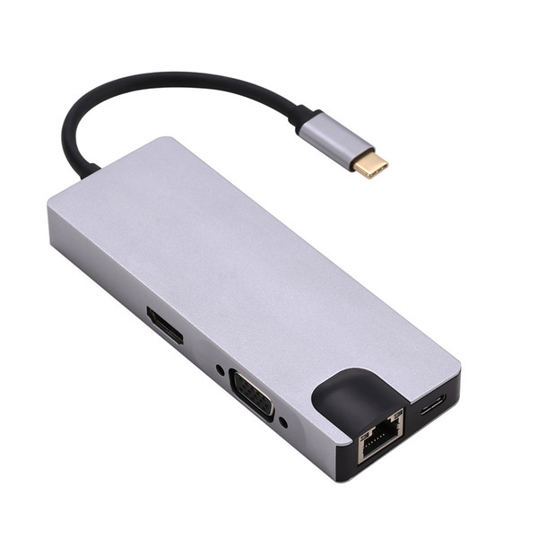 Type-c to HD hdmi+USB3.0 card charging 7in1 converter usb-c multi-function docking station