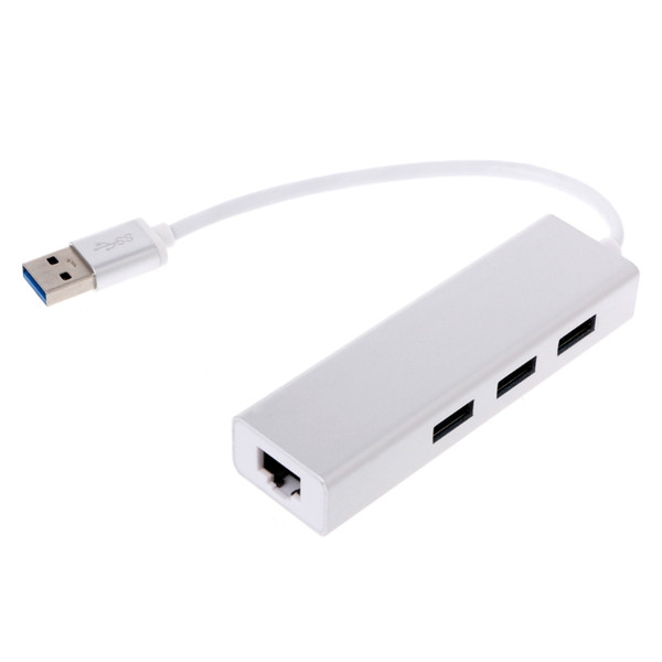 1 Set USB 3.0 To 3 Port Hub RJ45 Lan Network Gigabit Ethernet Adapter For Windows Mac OS New