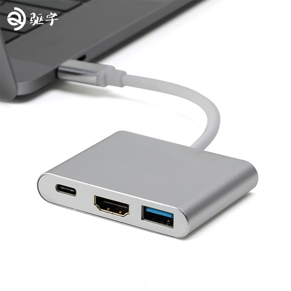 New 3 in 1 Hub Type C USB 3.1 to USB-C 4K HDMI USB3.0 and PD Adapter For Macbook