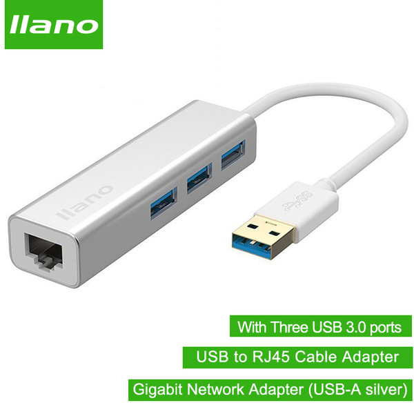 USB Ethernet Adapter with 3 USB 3.0 ports to RJ45 Cable Adapter Gigabit Network New for Macbook Ethernet Hub Desktop