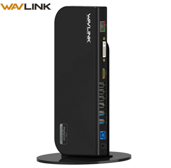 Wavlink Universal USB 3.0 Docking Station Gigabit Ethernet Dual Video Display Fast Charging HDMI DVI VGA Multi-Function docking