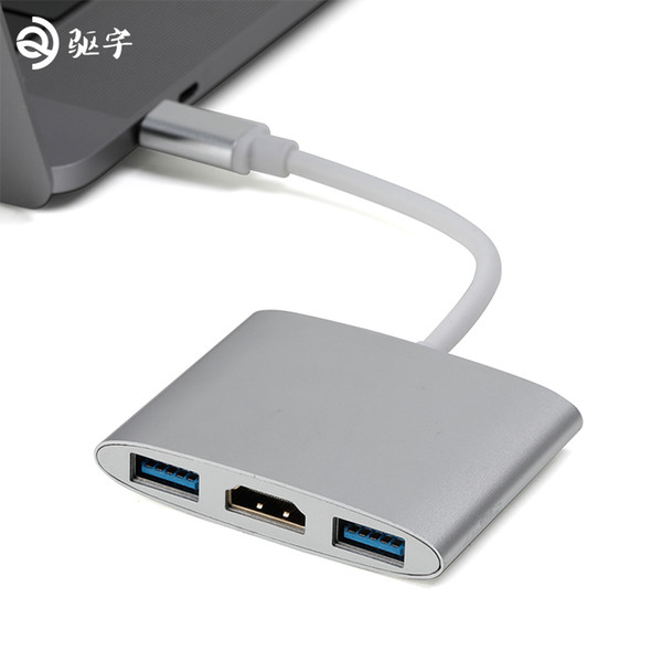 Type C to 4K HDMI USB3.0 Converter USB-C to USB3.0 Hub Splitter Adapter for Macbook