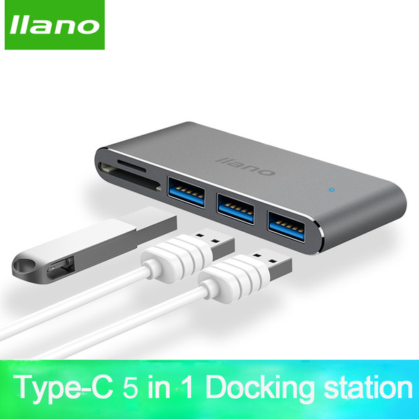 Laptop USB Docking Station 5-in-1 C-adapter for MacBook Pro 13/15-inch 4K HDMI USB-C USB 3.0 SD / TF Reader PD Adapter