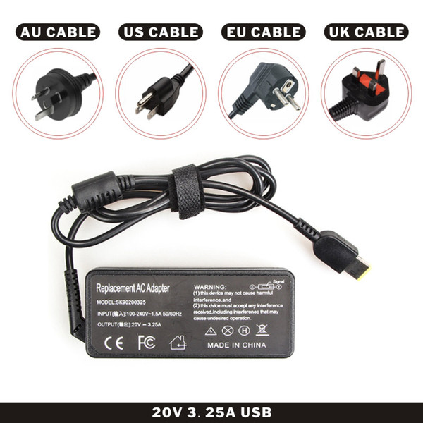 20V 3.25A USB for laptop AC Laptop Adapter Charger Power Supply with DC Cable