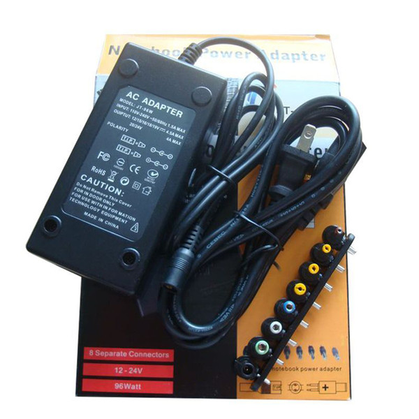 96W Universal AC Power Adapter Charger For Laptop Notebook DC 15V-24V Free Shipping 30pcs Lot