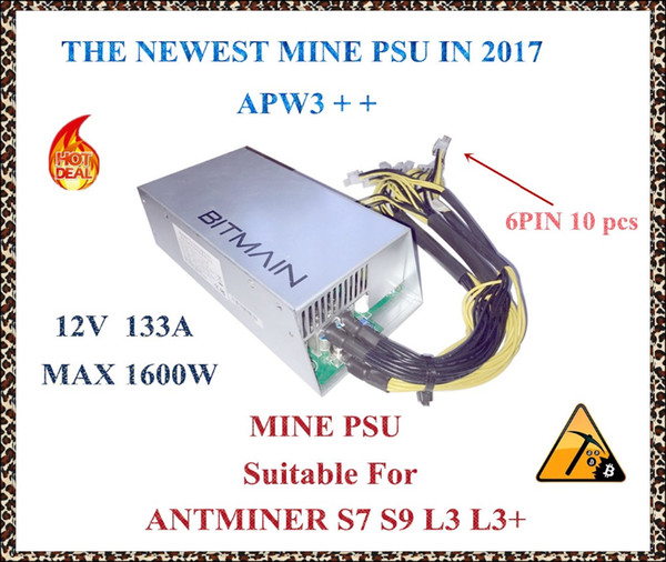 ANTMINER L3+ MINE power supply (new) 12V 133A MAX 1600W suitable for ANTMINER S7 S9 L3+ D3 A3 Baikal X10 Giant-B