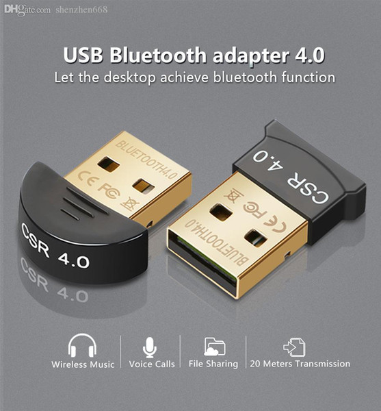 Free Shipping Usb bluetooth adapter 4.0 bluetooth audio receiver CSR4.0 bluetooth adapter supports win8/10.