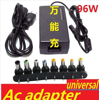 Hot Universal 96W Laptop Notebook 15V-24V AC Charger Power Adapter with 8 connectors with retail box Free Shipping