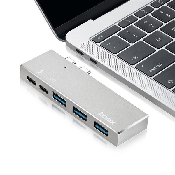 Basix usb c hub with power adapter usb 3.0 hub usb ports and SD and Micro SD Card slots type c hub for macbookpro Fashion