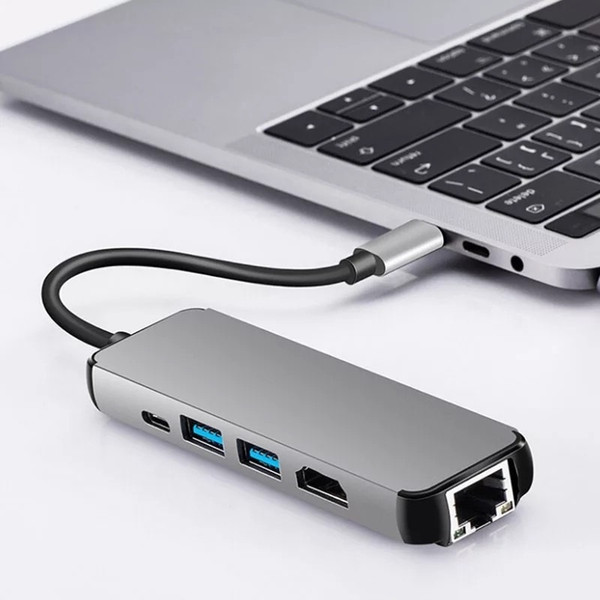 Type-c to hdmi Gigabit network card hub4in1 extended notebook usb-c multi-function converter