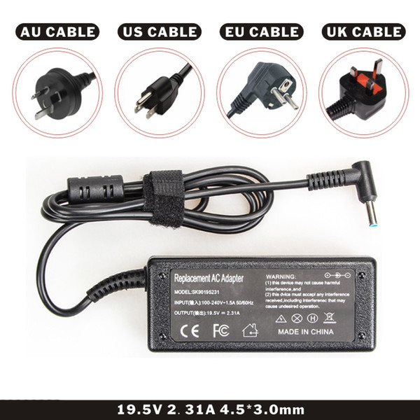 Laptop DC Adapter Charger Black Color 19.5V 2.31A 45W for laptop With AC Cable